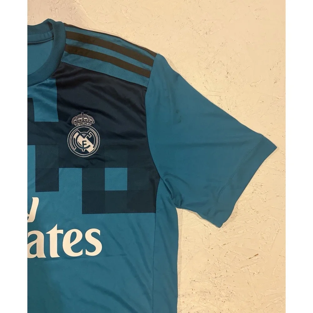 Adidas Real Madrid Third 2017/18 Soccer Jersey Mens Large Teal Blue Football